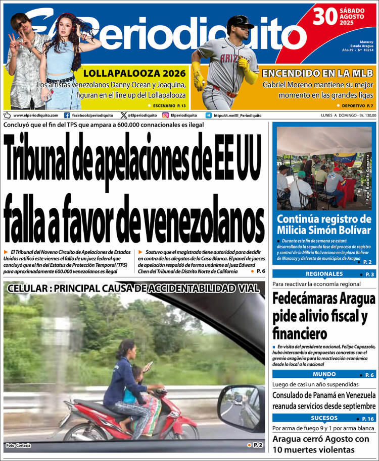 Portada de Periodiquito de Aragua (Venezuela)