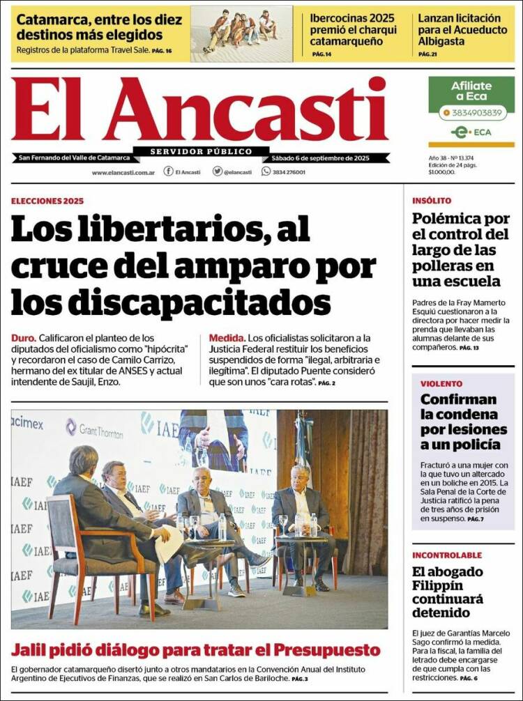 Portada de El Ancasti (Argentina)