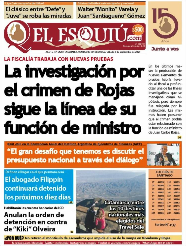 Portada de El Esquiu (Argentina)