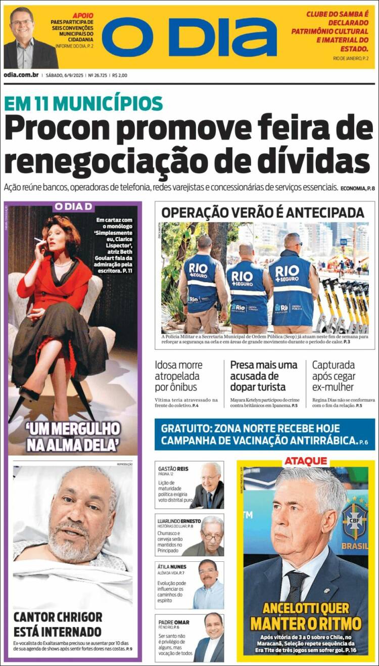 Portada de O Dia (Brasil)