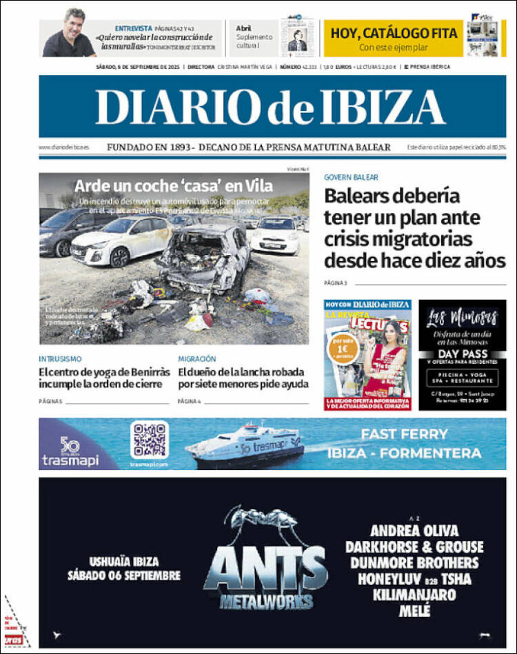 Portada de Diario de Ibiza (Espa&ntilde;a)
