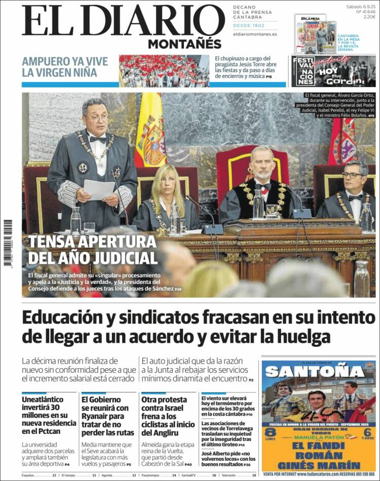 Portada de El Diario Montañés (Espa&ntilde;a)