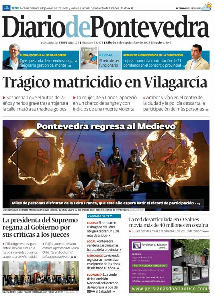 Portada de Diario de Pontevedra (Espa&ntilde;a)