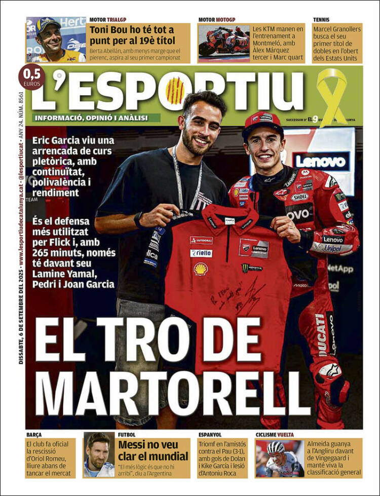 Portada de L'Esportiu (Espa&ntilde;a)