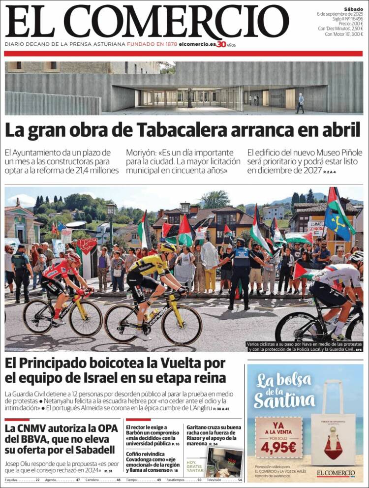 Portada de El Comercio - Gijón (Espa&ntilde;a)