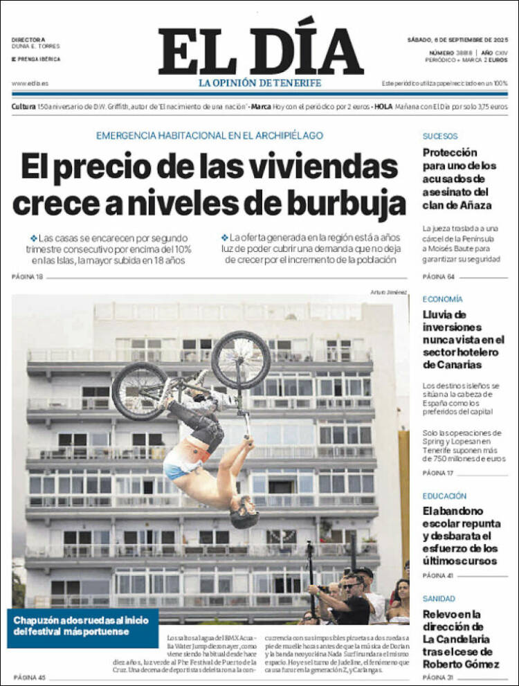 Portada de El Día (Espa&ntilde;a)