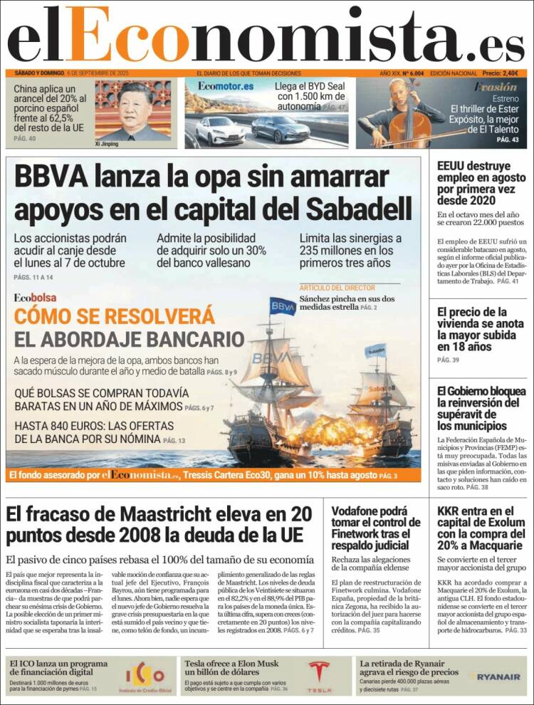 Portada de El Economista (Espa&ntilde;a)
