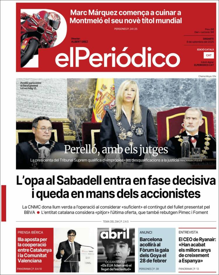 Portada de El Periódico de Catalunya (Espa&ntilde;a)