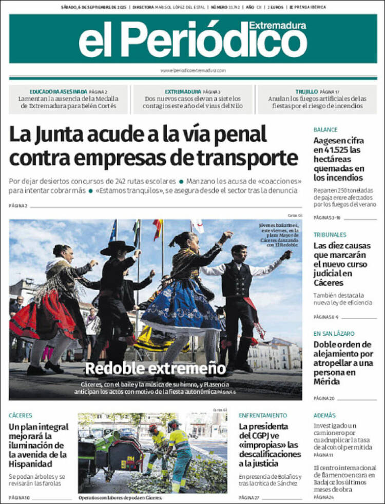 Portada de El Periódico de Extremadura (Espa&ntilde;a)