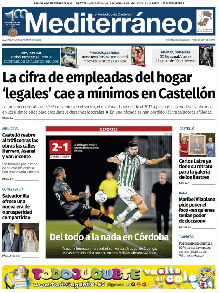 Portada de El Periódico Mediterraneo (Espa&ntilde;a)