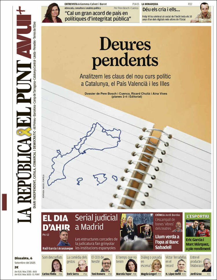 Portada de El Punt Avui (Espa&ntilde;a)