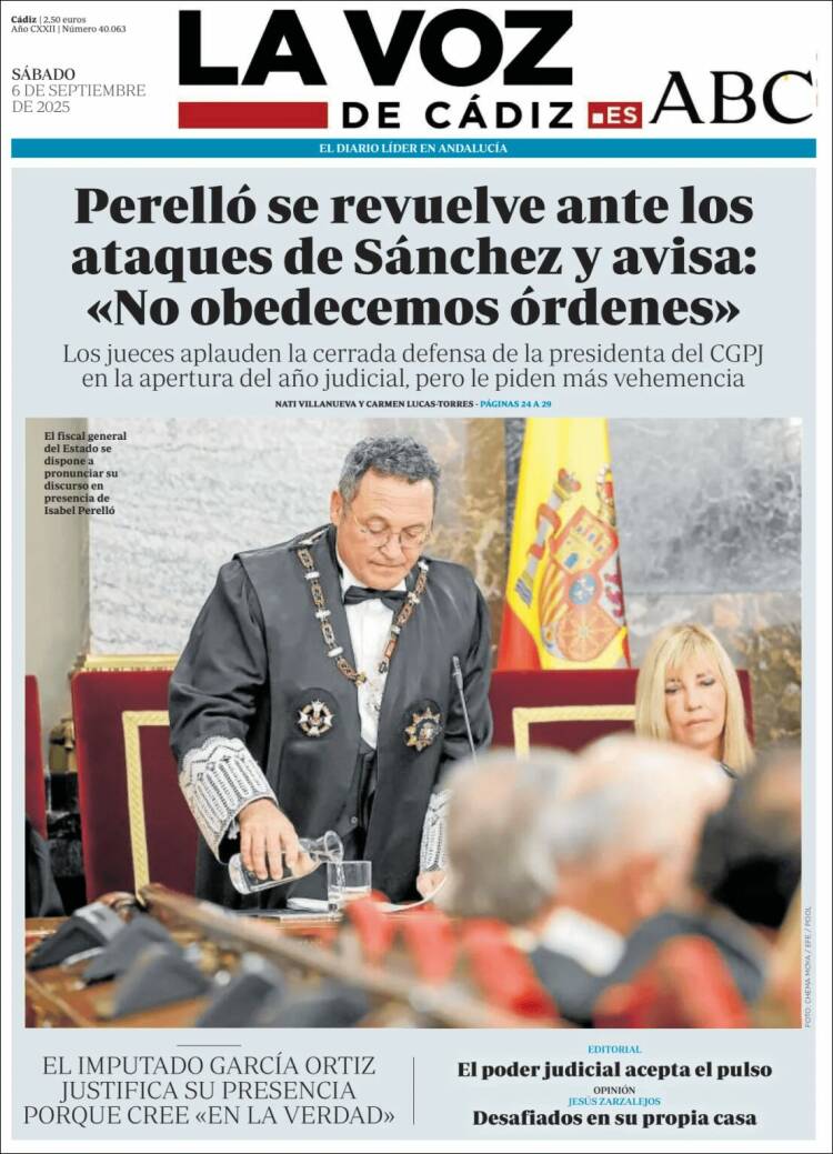 Portada de La Voz de Cádiz (Espa&ntilde;a)