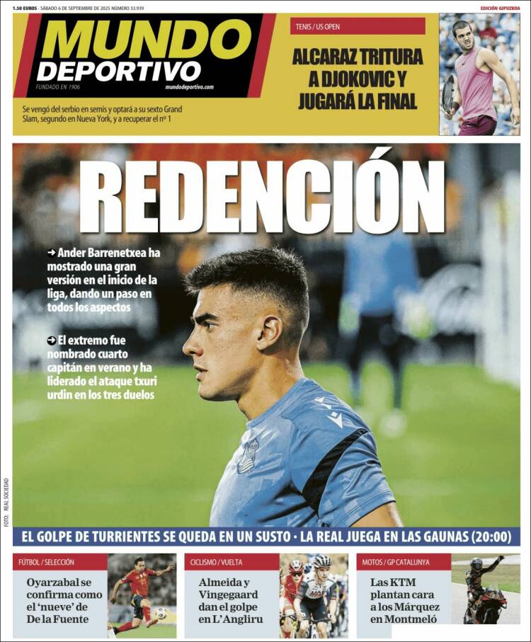 Portada de Mundo Deportivo Gipuzkoa (Espa&ntilde;a)