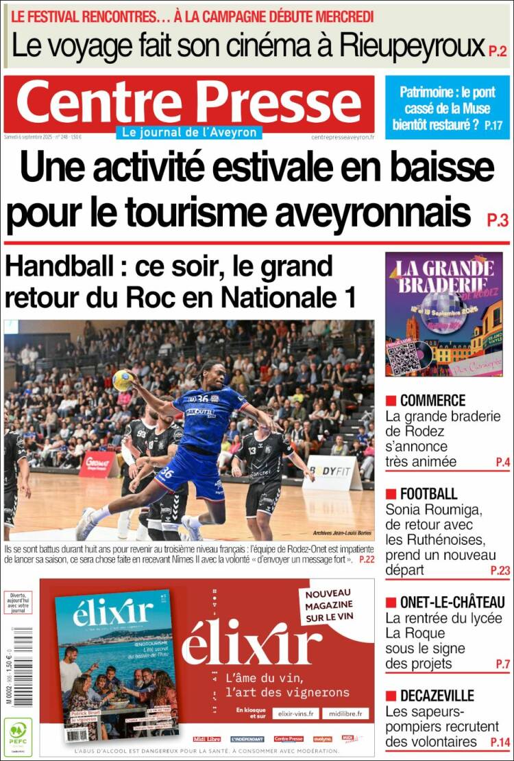 Portada de Centre Presse (Francia)