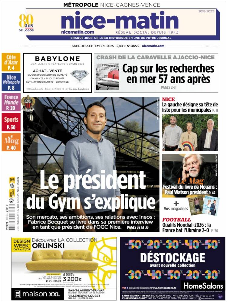 Portada de Nice-Matin (Francia)