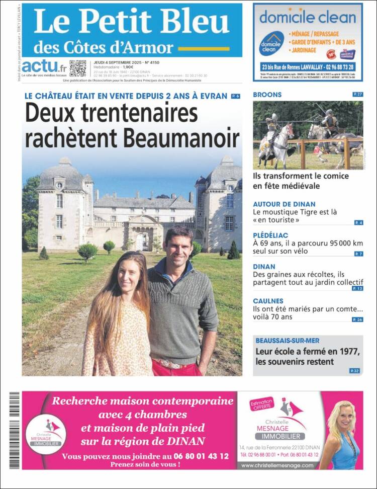 Portada de Le Petit Bleu (Francia)