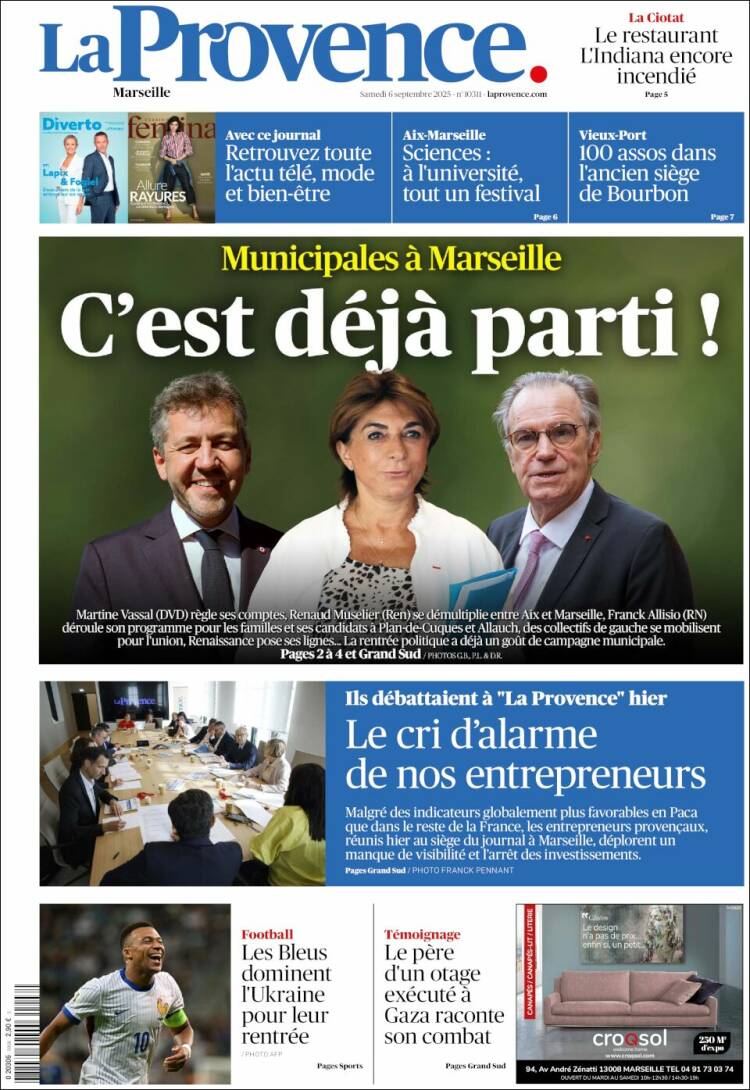 Portada de La Provence (Francia)