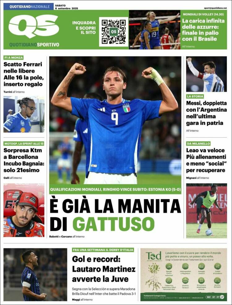 Portada de Quotidiano Sportivo (Italia)