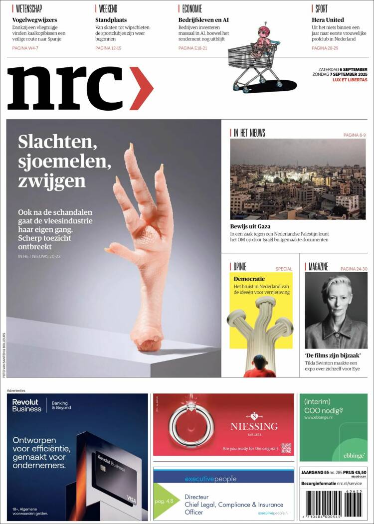 Portada de NRC Handelsblad (Pa&iacute;ses Bajos)