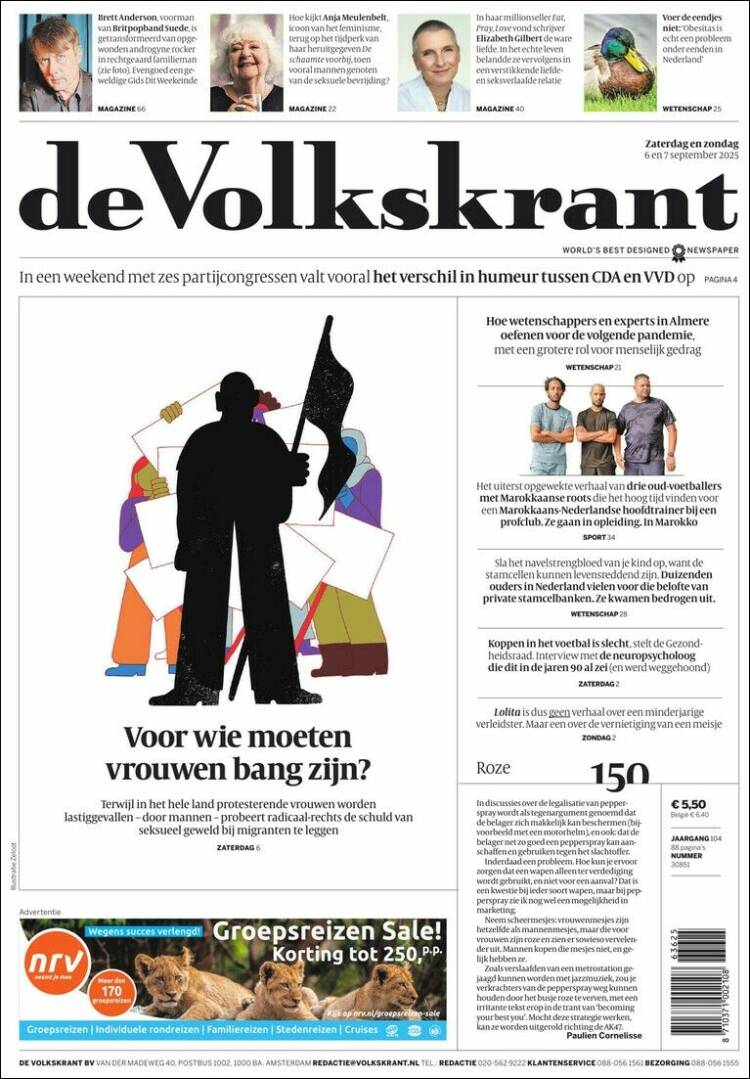 Portada de De Volkskrant (Pa&iacute;ses Bajos)