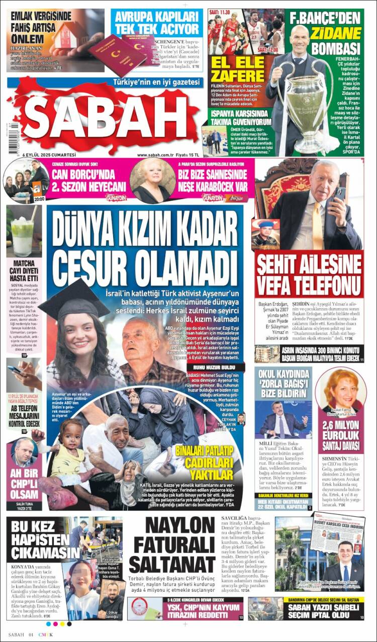 Portada de Sabah (Turqu&iacute;a)