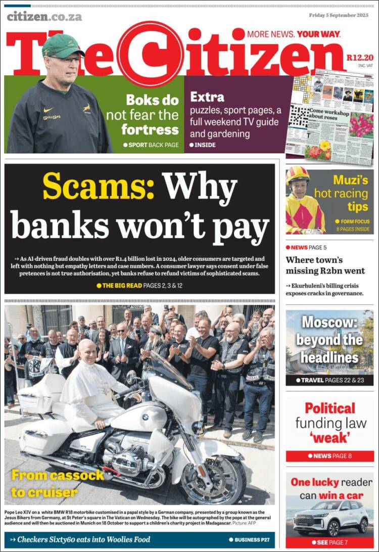 Portada de The Citizen (Sud&aacute;frica)