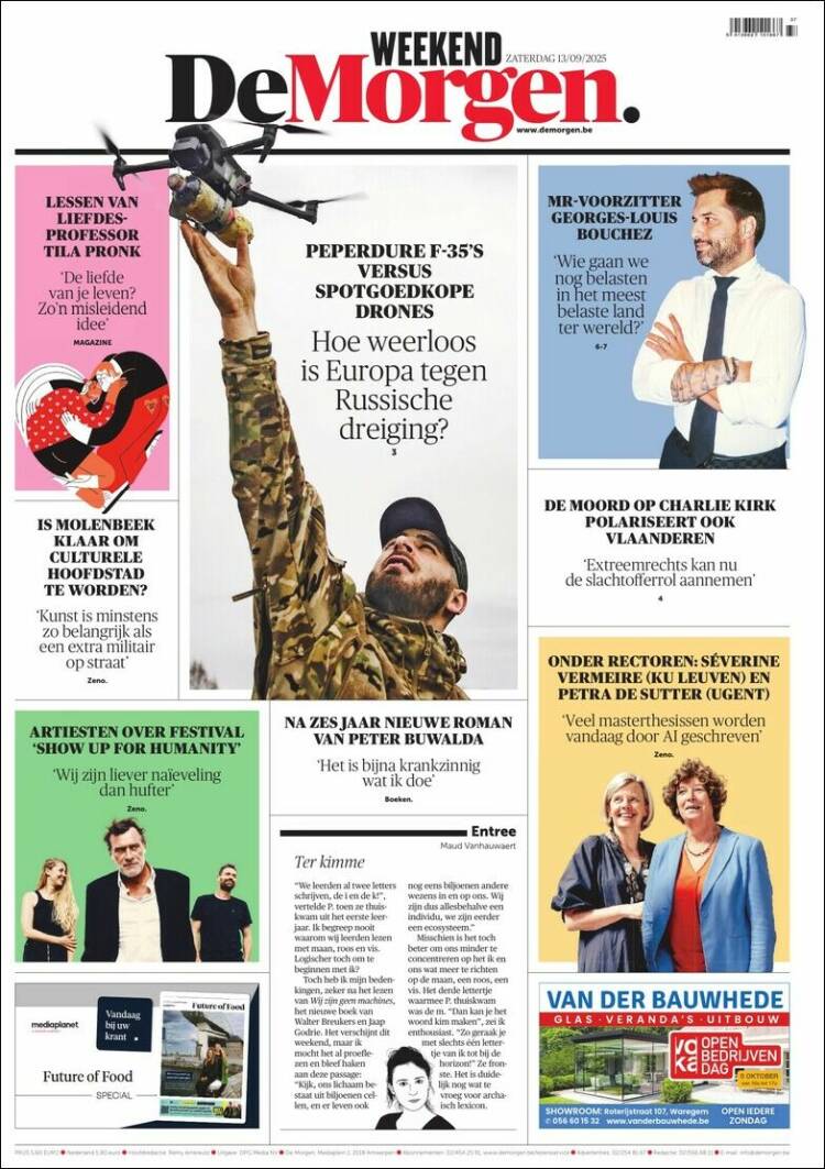 Portada de De Morgen (B&eacute;lgica)