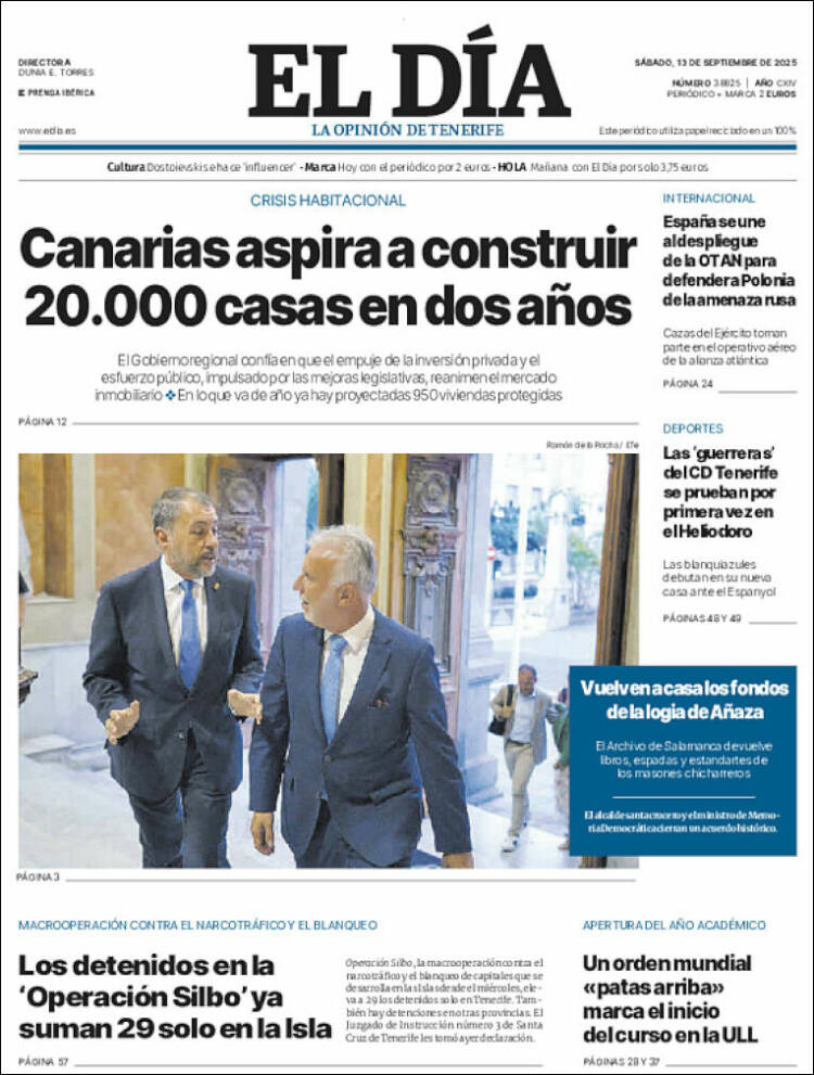 Portada de El Día (Espa&ntilde;a)