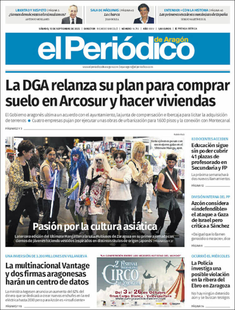 Portada de El Periódico de Aragón (Espa&ntilde;a)
