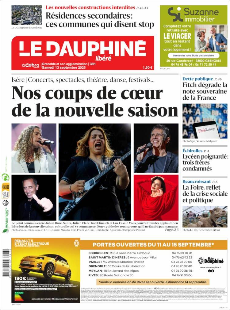 Portada de Le Dauphiné Libéré (Francia)