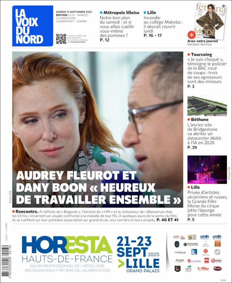 Portada de La Voix du Nord (Francia)