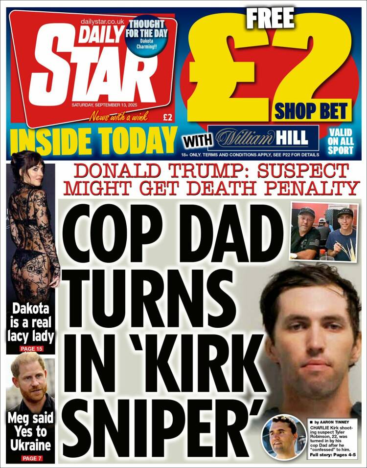Portada de Daily Star (Reino Unido)