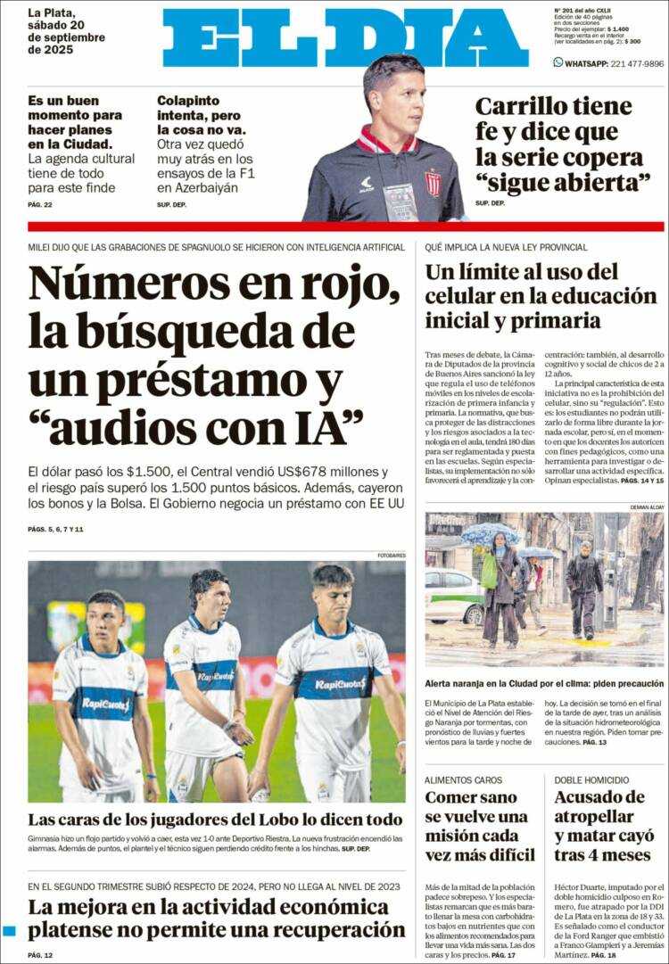 Portada de El Día de la Plata (Argentina)