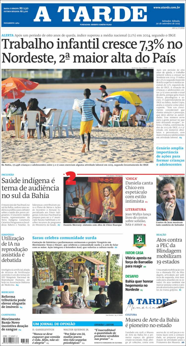 Portada de Diário A Tarde (Brasil)