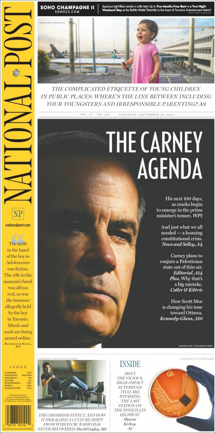 Portada de The National Post (Canad&aacute;)