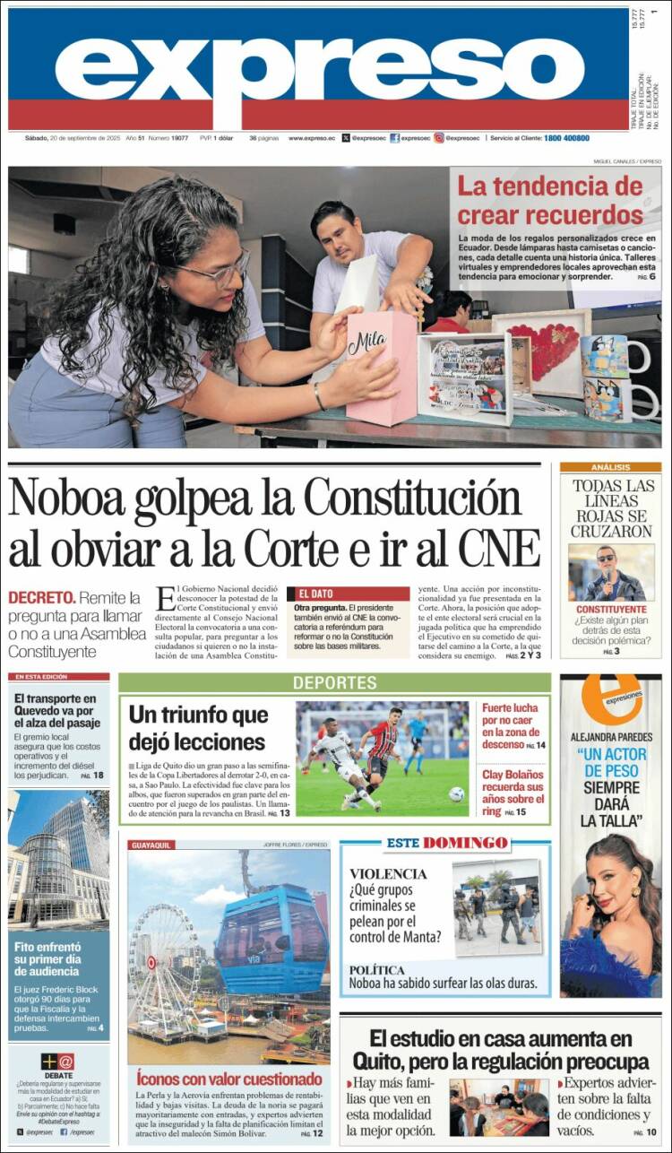 Portada de Expreso (Ecuador)