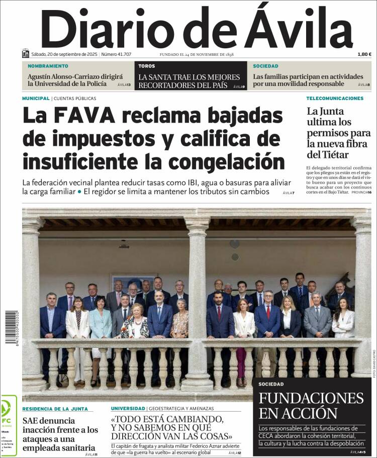 Portada de Diario de Ávila (Espa&ntilde;a)