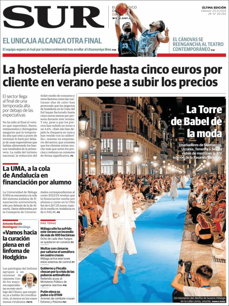 Portada de Diario el Sur (Espa&ntilde;a)