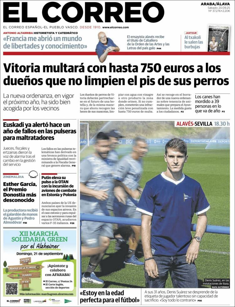 Portada de El Correo - Álava (Espa&ntilde;a)