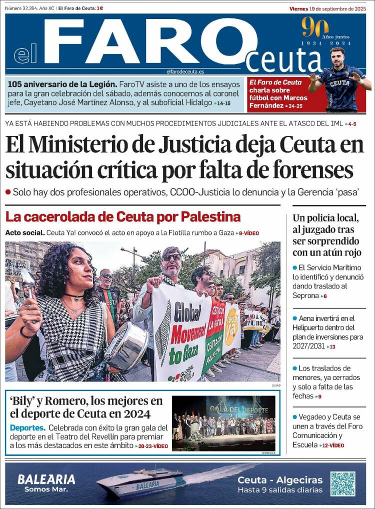 Portada de El Faro de Ceuta (Espa&ntilde;a)