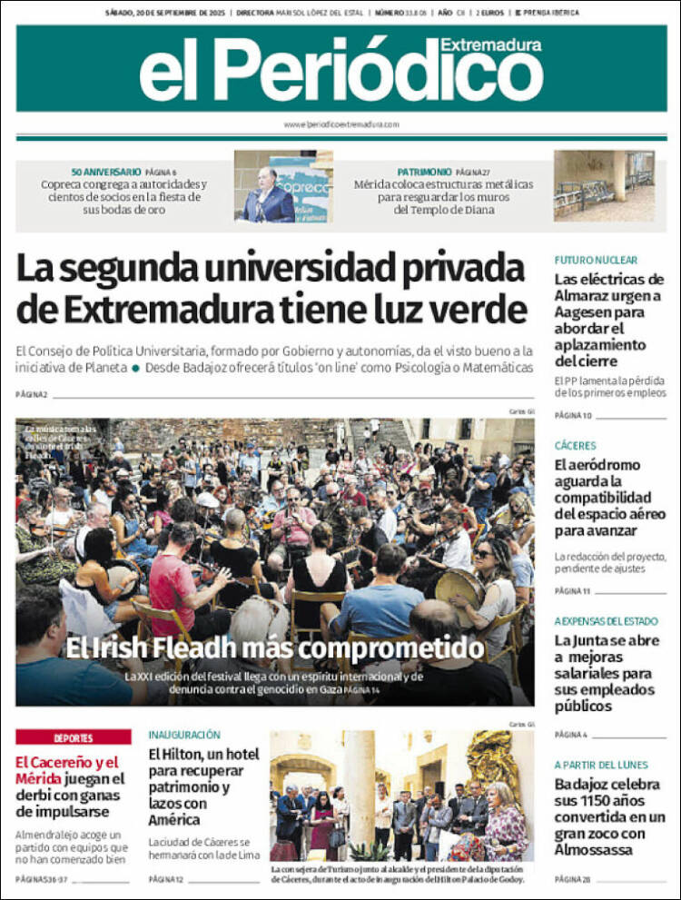 Portada de El Periódico de Extremadura (Espa&ntilde;a)