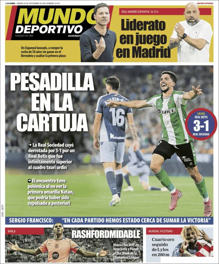 Portada de Mundo Deportivo Gipuzkoa (Espa&ntilde;a)