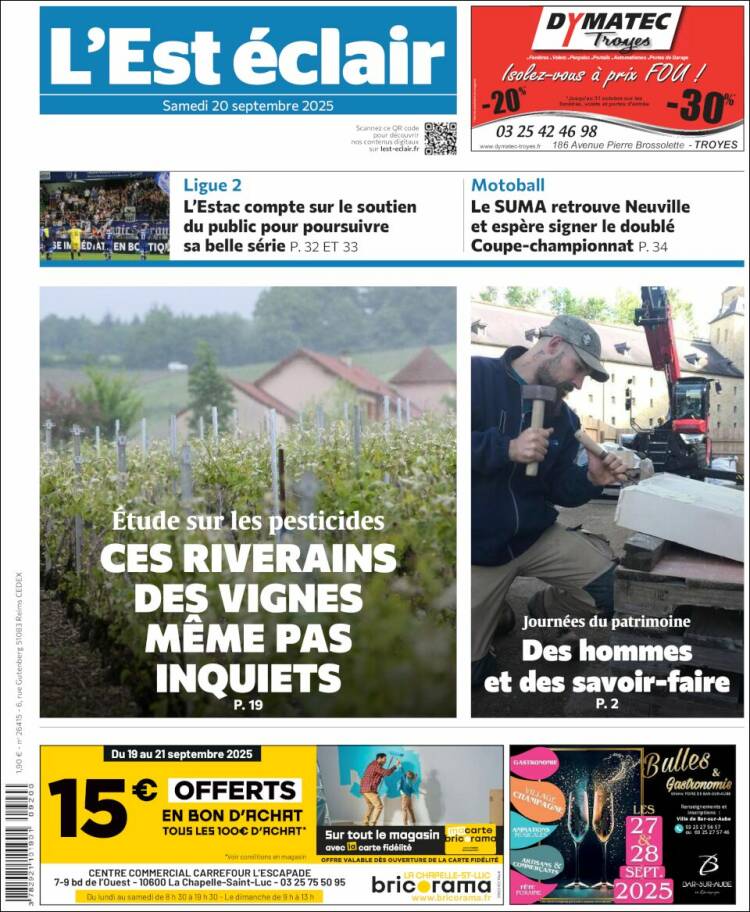 Portada de L'Est Eclair (Francia)