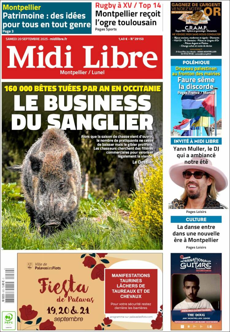 Portada de Midi Libre (Francia)