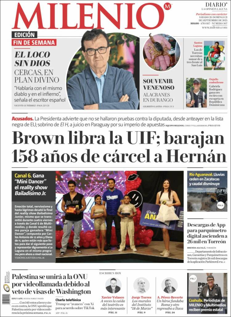 Portada de Milenio - Laguna (M&eacute;xico)