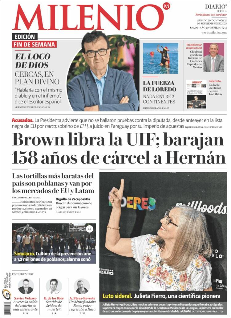 Portada de Milenio de Puebla (M&eacute;xico)