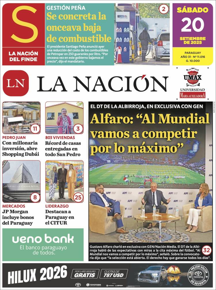 Portada de La Nación (Paraguay)