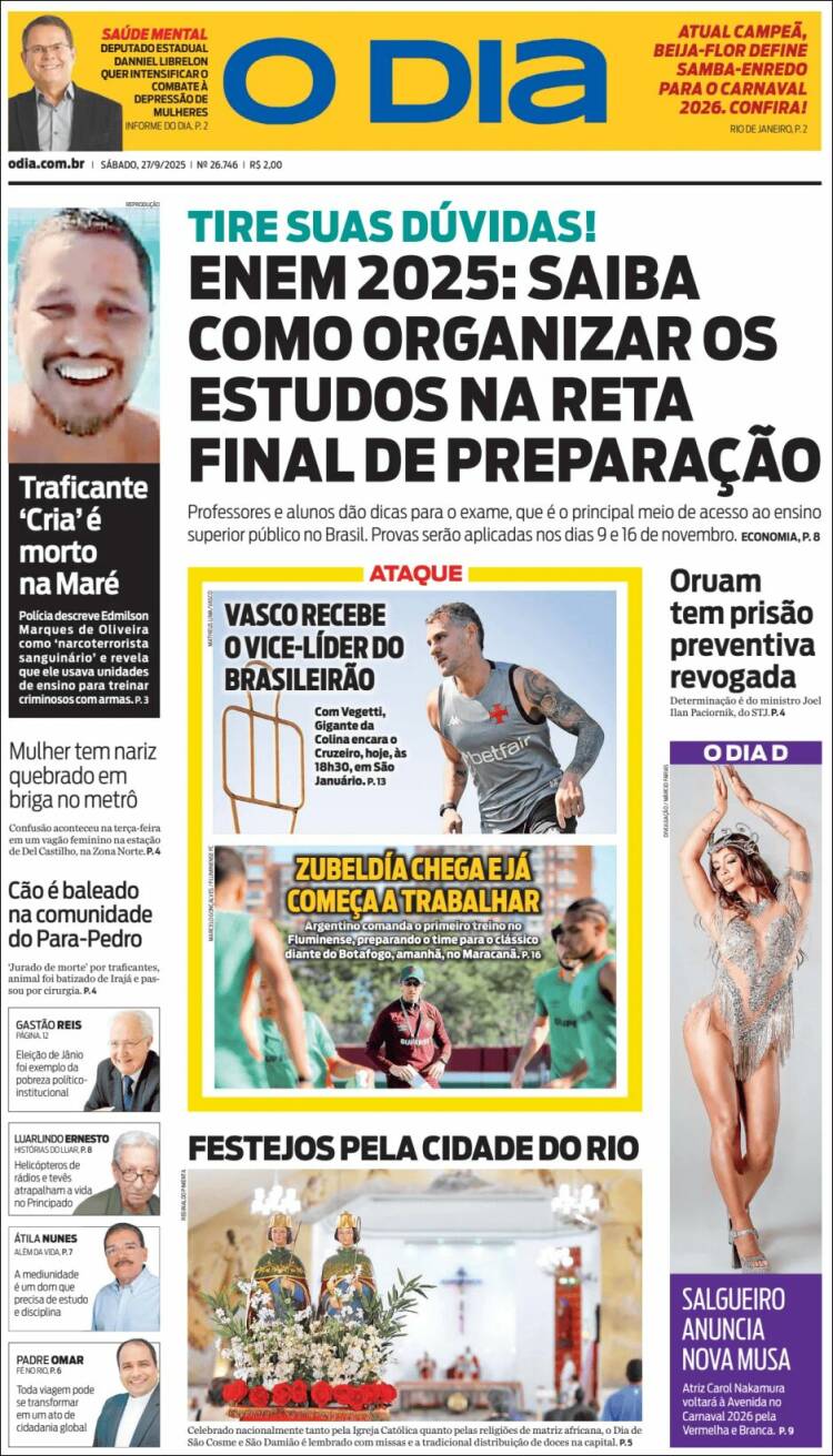 Portada de O Dia (Brasil)