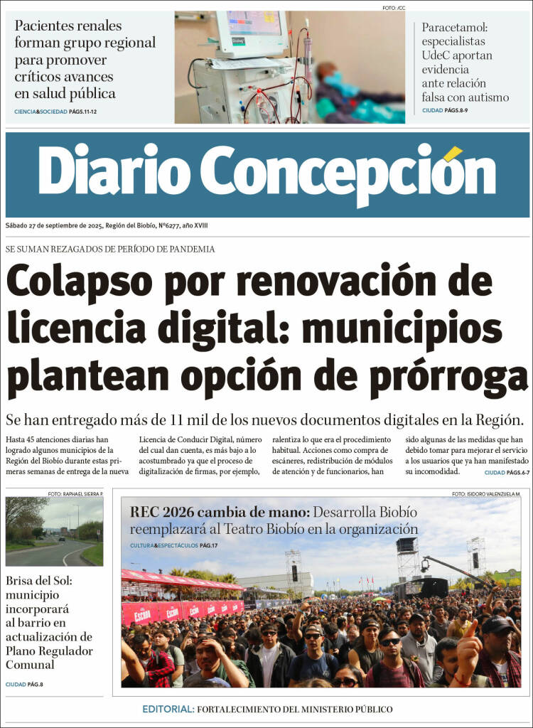 Portada de Diario de Concepción (Chile)
