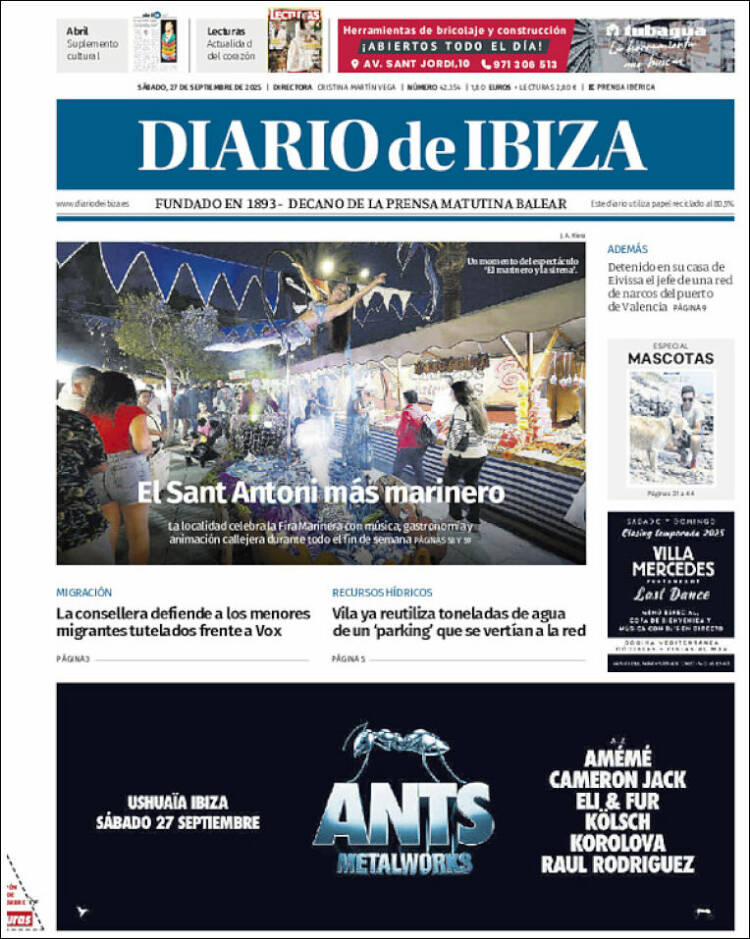 Portada de Diario de Ibiza (Espa&ntilde;a)